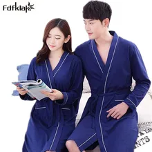 Бренд плюс размер парные халаты с длинным рукавом хлопок женский халат Мягкая Повседневная женская ночная рубашка халаты Банные халаты XXXL