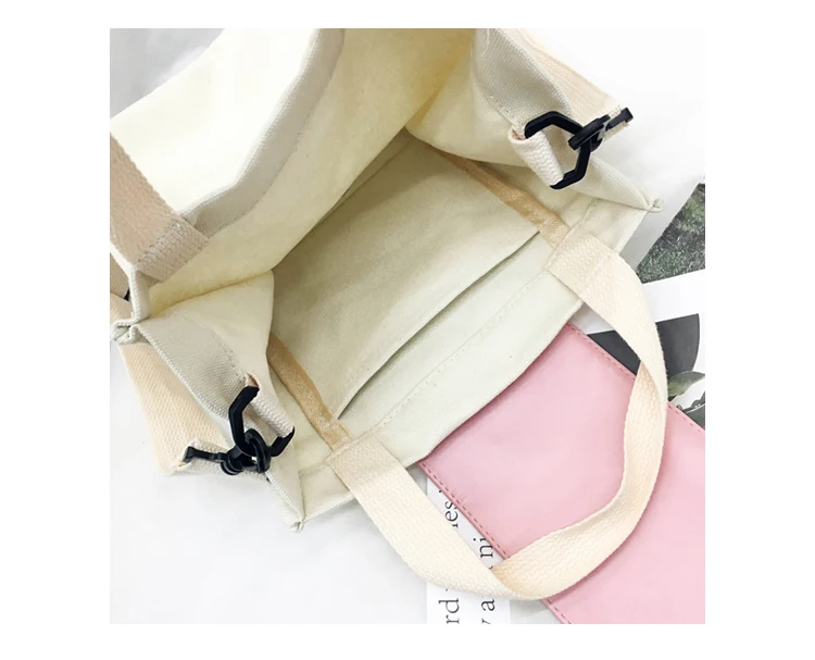 Menghuo Canvas Bag for Women 2018 Tote Ladies Casual Shoulder Bag Reusable Shopping Bags Beach Bag Female Cotton Cloth Handbag_44