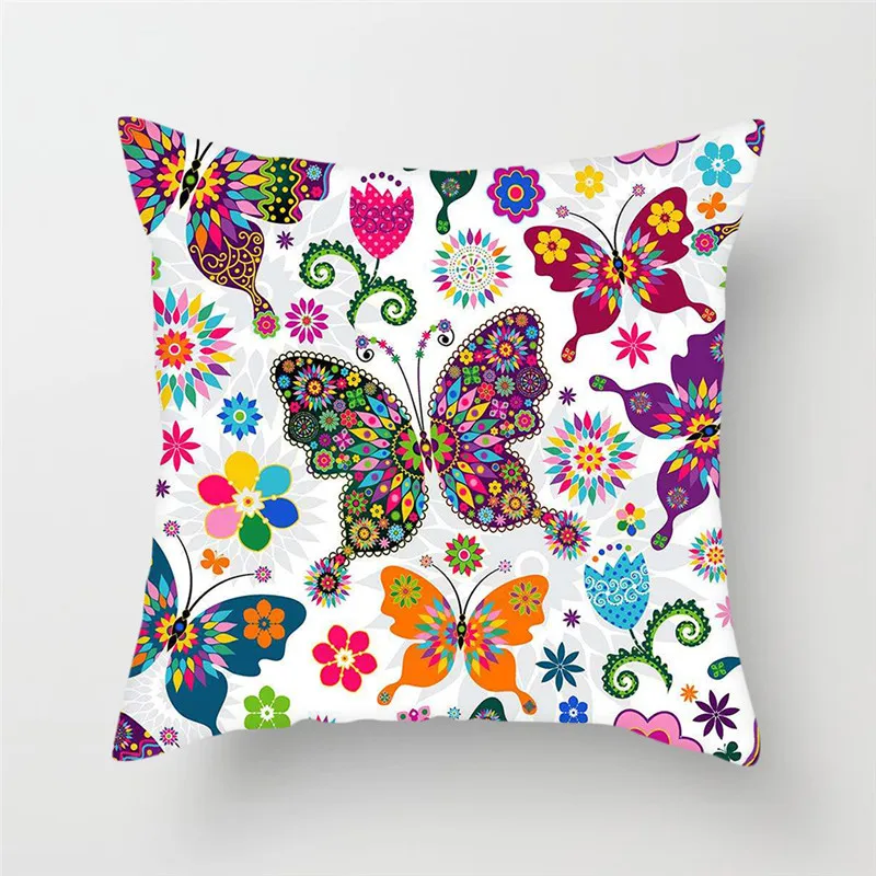 Fuwatacchi Multi Color Butterfly Cushion Cover Cute Soft Throw Pillow Cover Decorative Sofa Pillow Case Pillowcase