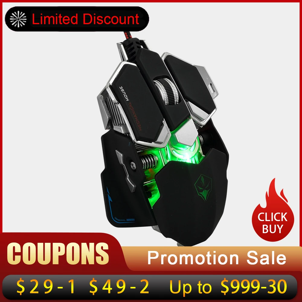 

LUOM G10 RGB Gaming Mouse USB Wired 9 Buttons 4 Colors Backlight 4000 Adjustable DPI Optical Gamer Mice Computer for LOL DOTA 2