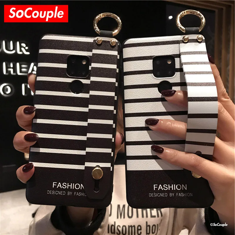 

SoCouple Wrist Strap Phone Cases For Huawei Mate 10 20 Pro 30 Lite P10 P20 P30 Pro Lite Nova 3i 5i Pro Honor 10 20Soft TPU Case