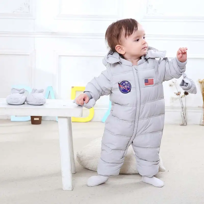 Baby Girl Winter Clothes Overall for Newborn Baby Boy Down Cotton Inside Vest Warm Romper Toddler Hooded Jumpsuit Lids Costume (7)
