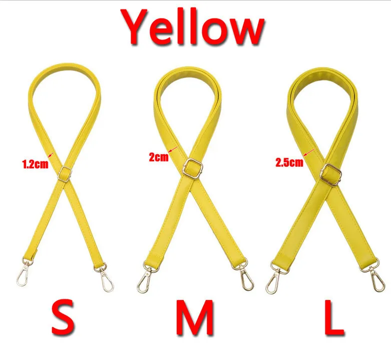 Yellow 4 металлических цвета! Diy Регулируемая сумка ремешок Замена овчины ПУ кожа Наплечные ремни для сумки, сумки, кошелек Длинные ремни - Цвет: Yellow