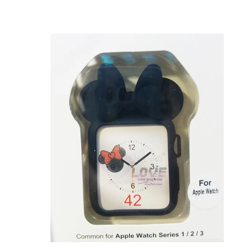 Мягкий силиконовый чехол для iWatch Apple Watch Series 1234 мм 44 мм 40 мм 38 мм 42 мм Микки Маус галстук милый защитный чехол