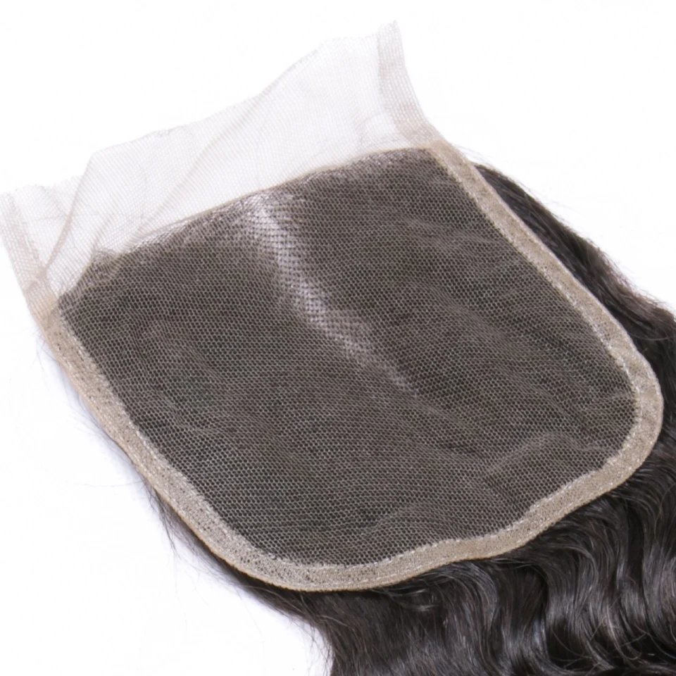 CHLOE Малайзии пучки волос глубокая волна с Синтетическое закрытие волос Человеческие волосы 3 Связки с Синтетическое закрытие волос натуральный Цвет Малайзии волос 4 шт. Remy