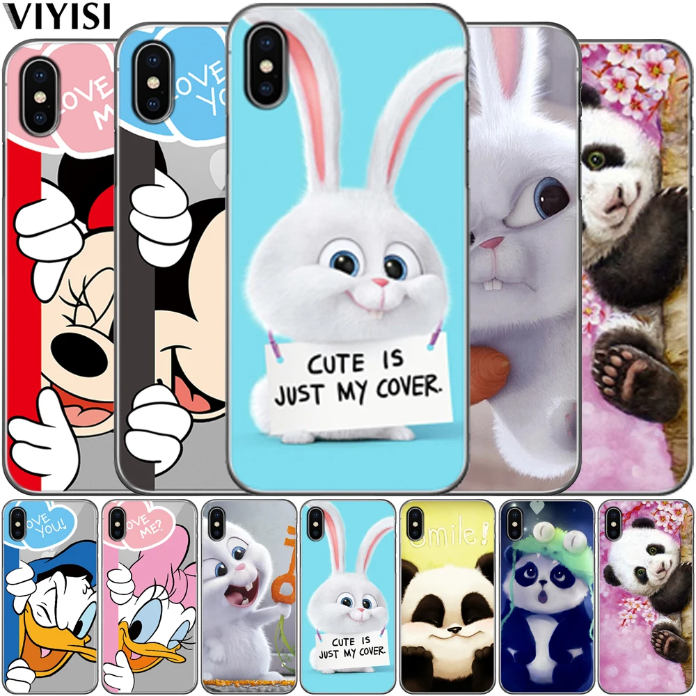 

Cute Mickey Minnie Cartoon Case Cover For Apple iPhone X XR XS Max 6 6s 7 8 Plus 5 5s SE silicone Phone case cover Etui Coque