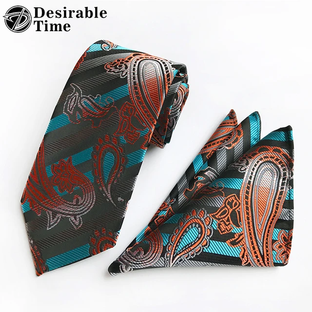 Fashion Men Fl Tie Set 8cm Paisley Wedding With Handkerchief Fashion Men Fl Tie Set 8cm Paisley Wedding With Handkerchief Sets For Suit Pocket