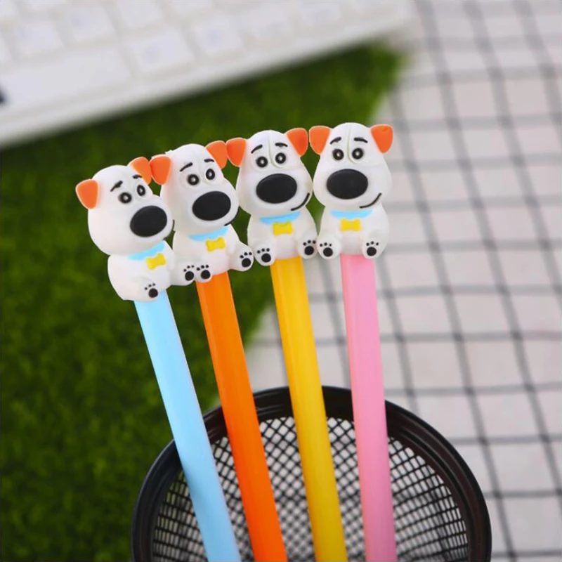 Berwarna Kartun Anjing Bentuk Gel Pena Diy Alat Tulis Kantor