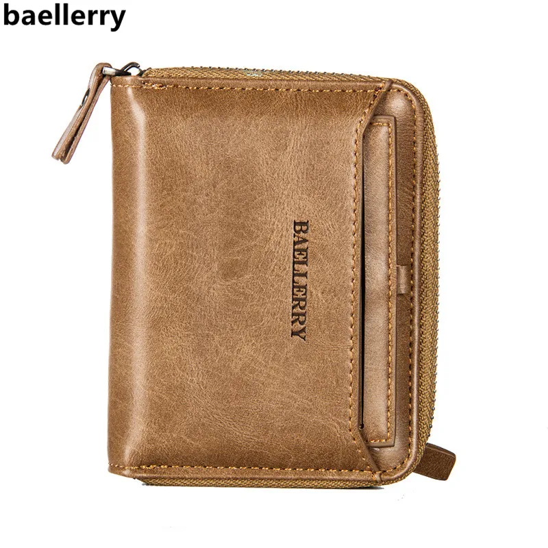 

Baellerry Brand Wallet Men Wallets Short PU Leather Male Wallet Purse Card Holder Fashion Man Zipper Wallet carteira masculina
