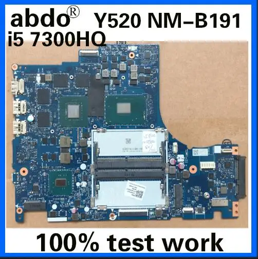 DY512 NM-B191 подходит для lenovo Y520-15IKBN ноутбук материнская плата 5B20N00291 Процессор i5 7300HQ GTX1050 DDR4 тесты работы