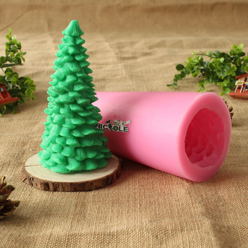 

3D Christmas Tree Candle Mold Soap Cake Molds Handmade Christmas Decoration Tool Mould