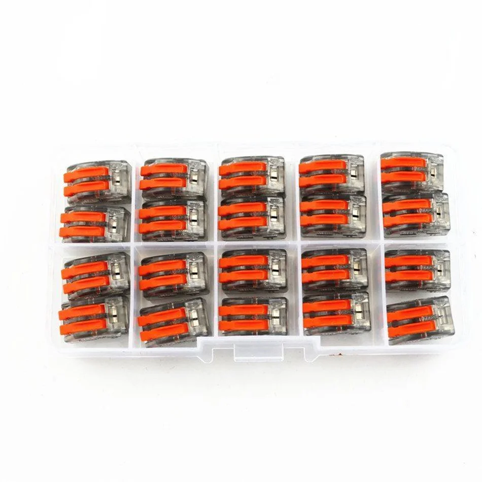 

High quality 20Pcs type transparent wire connector 2 Pole Terminal Block 400V 32A