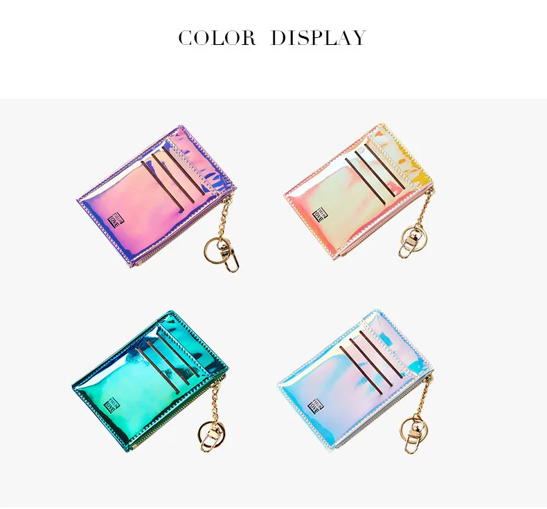 Laser Mini Wallet Women Coin Purse Fashion Solid Color Key Card Multifunction Small Wallets Clutch Pillow Designer Carteira