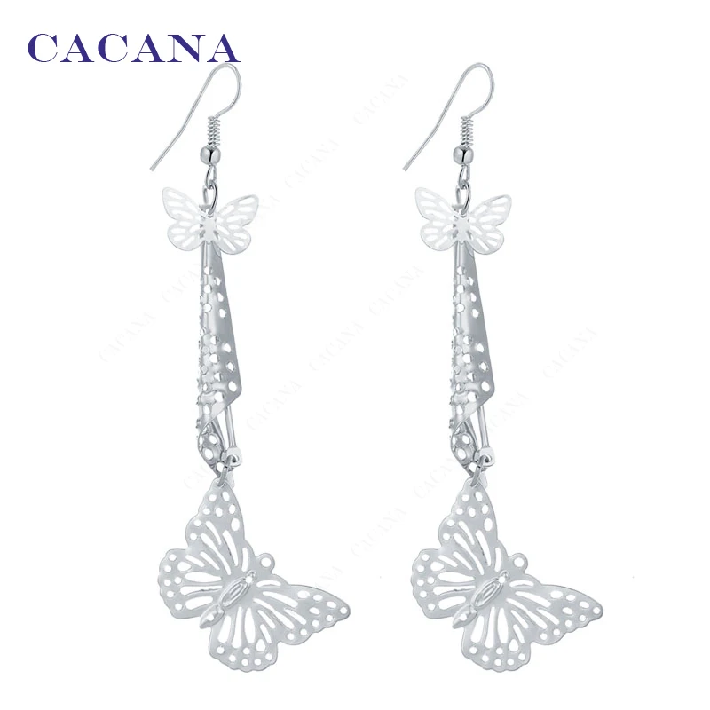CACANA Dangle Long Earrings For Women Butterfly Run After One Bijouterie Hot Sale No.A239 A240