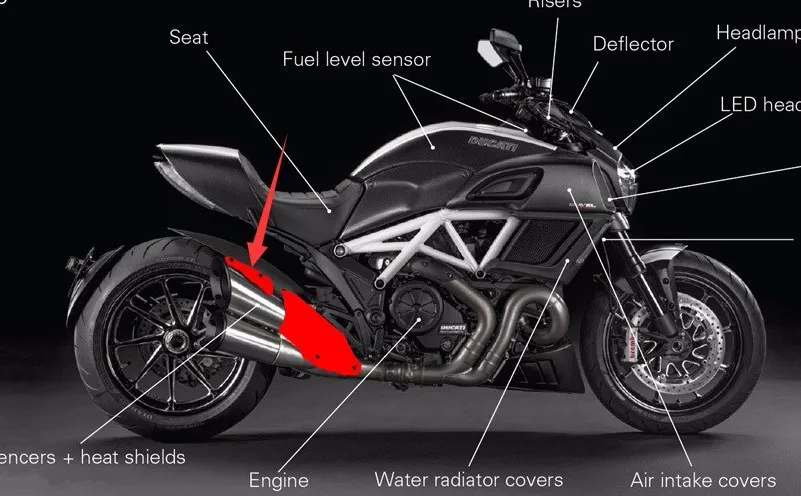 Средняя выхлопная Накладка для Ducati 420el 2015 2016 полностью из углеродного волокна
