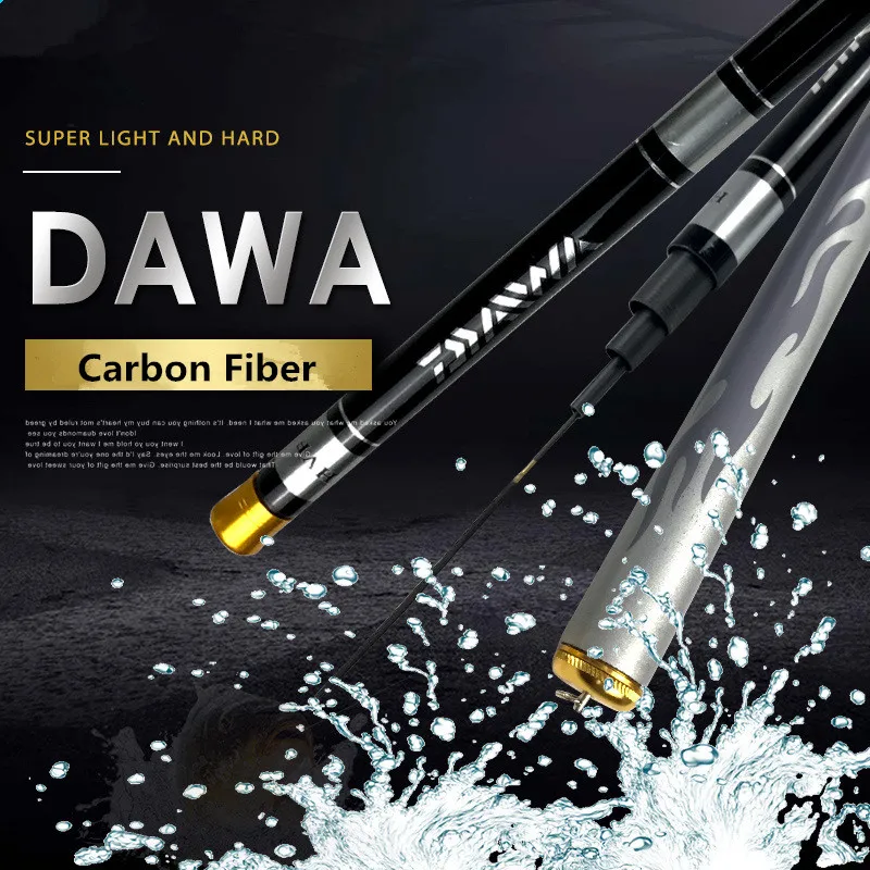 

DAWA Sea Fishing Rod 3.6-7.2M 2/8 Power Hard Carbon Fiber Telescopic Fishing Rods for Stream Carp Fishing, 1 Rod+3 Tips