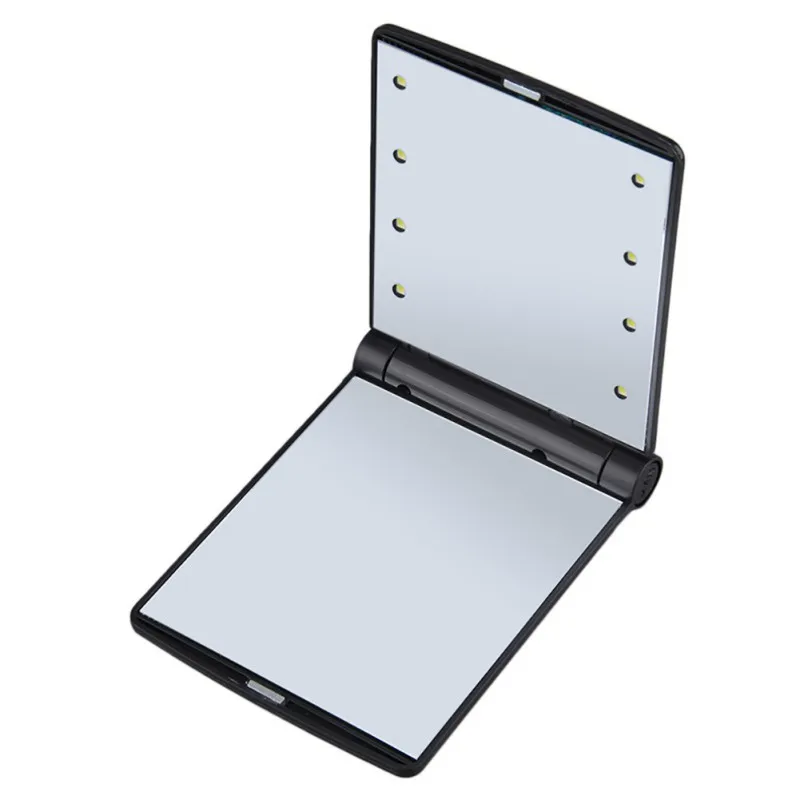 Мини ручной складной портативный компактное карманное зеркало 8 стетодиодных приборов ламп для женщин складной макияж зеркала практичное