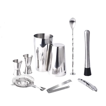 

Boston Double Shaker Bar Tools Bpa Free Stainless Steel 304 High-End 9 Pieces Cocktail Shakers Set Ultimate Collection Bartend