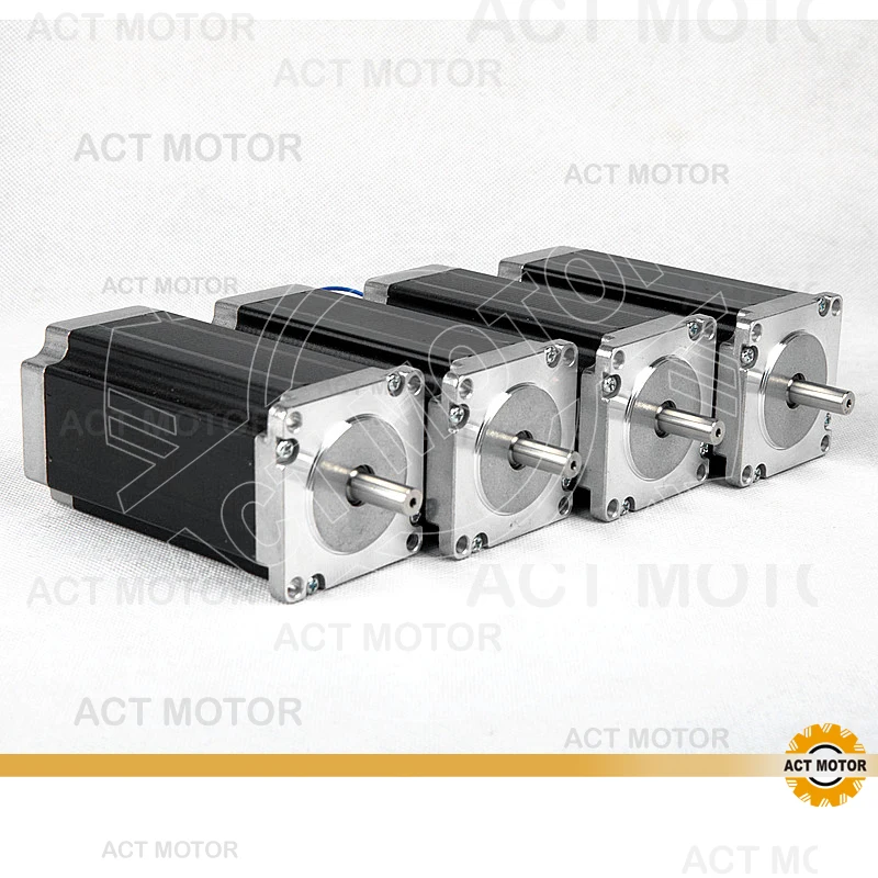 

ACT Motor 4PCS Nema23 Stepper Motor 23HS2442 Single Shaft 4-Lead 425oz-in 112mm 4.2A 8mm Diameter Bipolar CE ISO ROHS Mill Grind