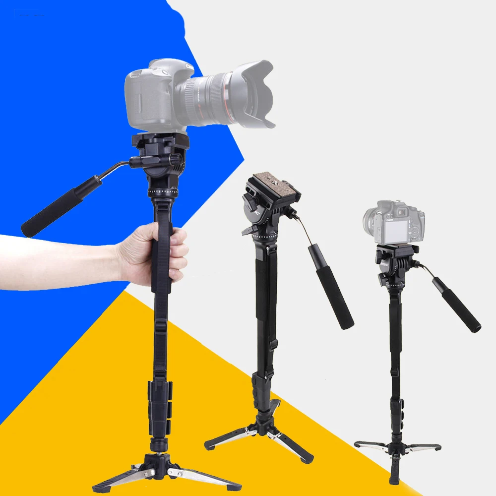 For Canon Nikon DSLR Camera Yunteng 288 Pro Photography Monopod VCT-288 + Fluid Pan Head Ball + DV Unipod Phone Clip Holder