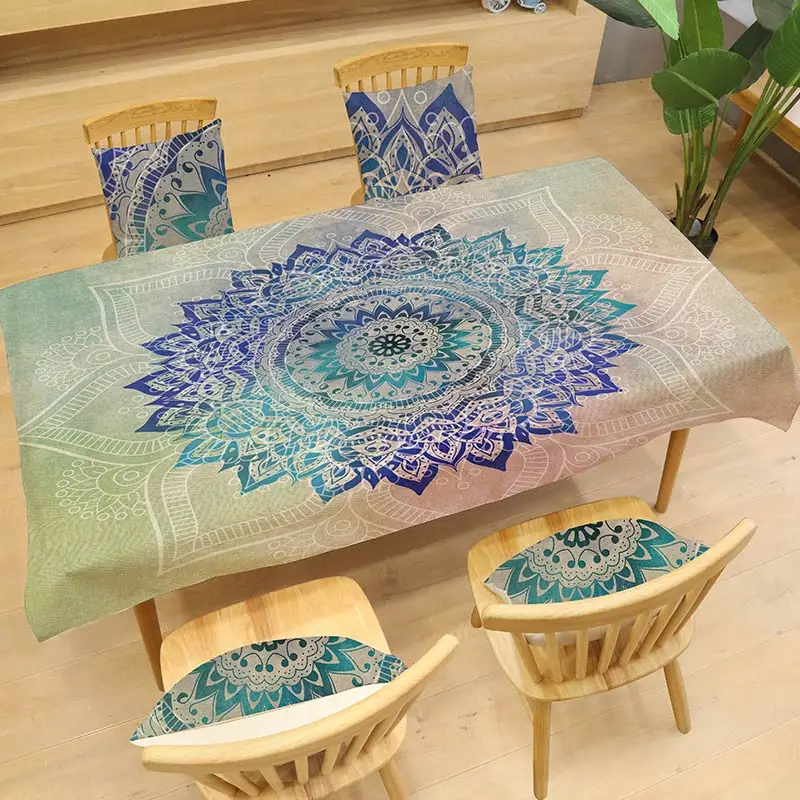 

Mystical Mandala Pattern Tablecloth Printing Rectangular Table Cloth Dining Table Cover Kitchen Home Decor Hotel Textile