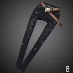 2018 Осенняя мода джинсы для Для женщин высокой талии Эластичность джинсы Тонкий Тощий CPencil джинсы Большие размеры 25-31