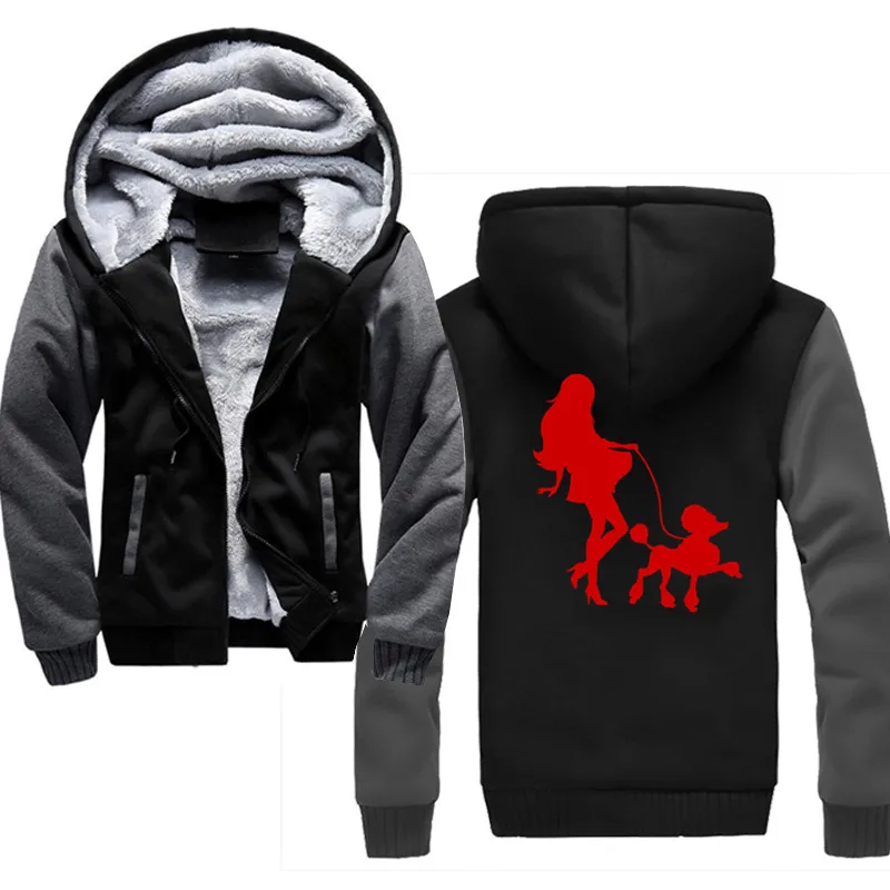 

Wholesale Woman Dog Warm Hoodies Sweatshirts Men Winter Thick Fleece Men's Jackets Casual Zipper Hoody Adult Coats Top Clothes
