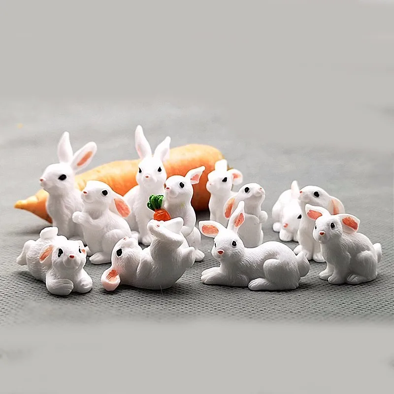 Ornament Crafts,Miniature Figurines,Resin Ornaments for Rabbit Easter 1 Pcs