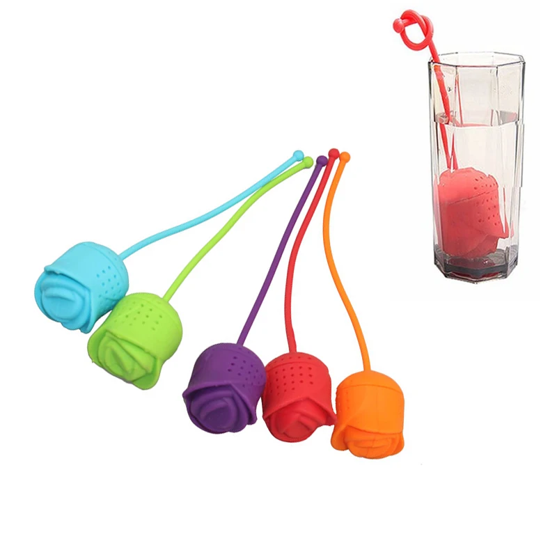 

Creative Rose Flower Silicone Tea Infuser Coffee Loose Leaf Strainer Bag Mug Filter Teapot Teabags Drinkware