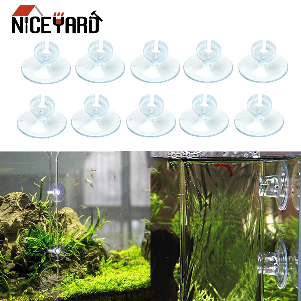 

NICEYARD Clip Airline Tube Holder Fish Tank Oxygen Tube Suction Cup Oxygen Pump Fixed Clamp Trachea Thermometer Sucker 10 Pieces