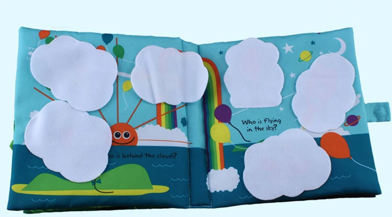Блокнот, Обложка из мягкой ткани для детей Детский обучающий игрушки ткани шар Peekaboo Животные английский научить стерео тихий книга для