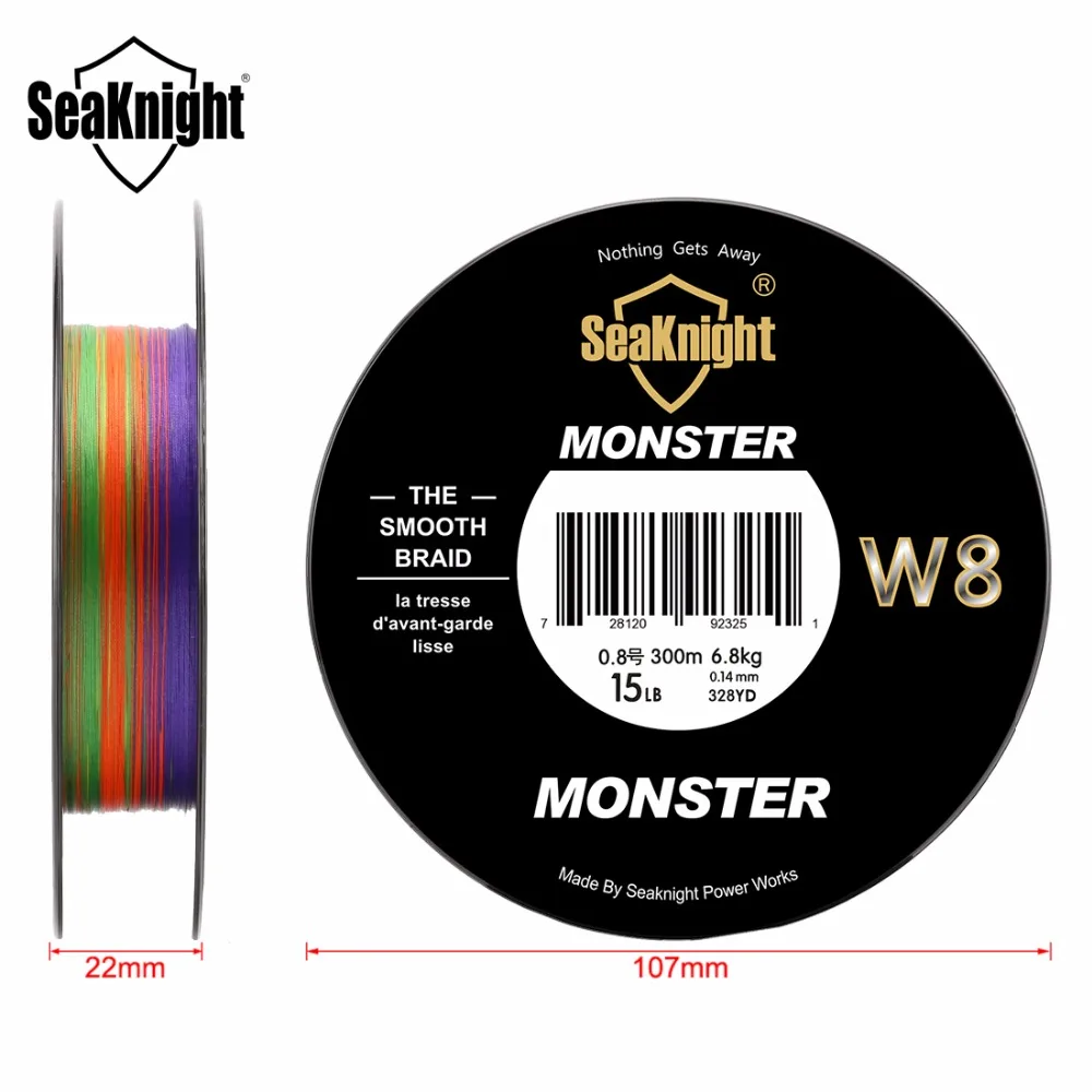 Плетеная рыболовная леска SeaKnight Monster Strand 300 м широкоугольная плетеная технология