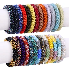 ססגוניות בעבודת יד סרוגה זכוכית זרע חרוז נפאל Boho צמיד(China)