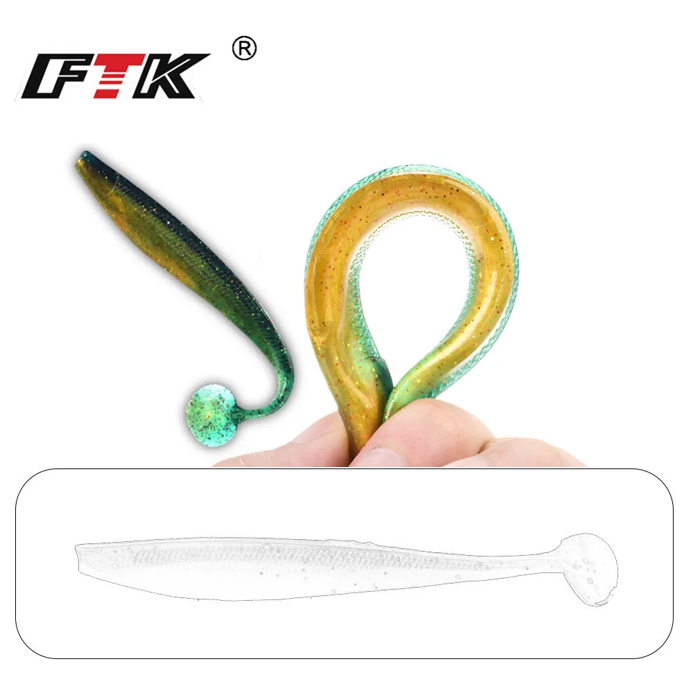 FTK Fishing Lure Soft Lure Shad Silicone Bait Odor Attractant Artificial Bait 90mm 120mm 160mm T-tail Wobblers Swimbait