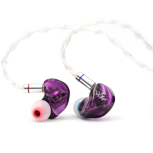 Бесстрашные аудио кристалл жемчуг 2BA Ноулз драйверы в ухо наушники HiFi аудиофильский монитор с 0,78 мм 2Pin съемный кабель - Цвет: Purple