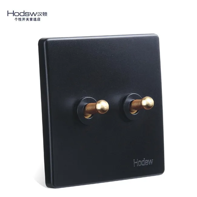 Retro Wall Switch 2 Gang 2 Way  Light Switch Push Button Interruptor 10A AC 200V interrupteur mural (13)