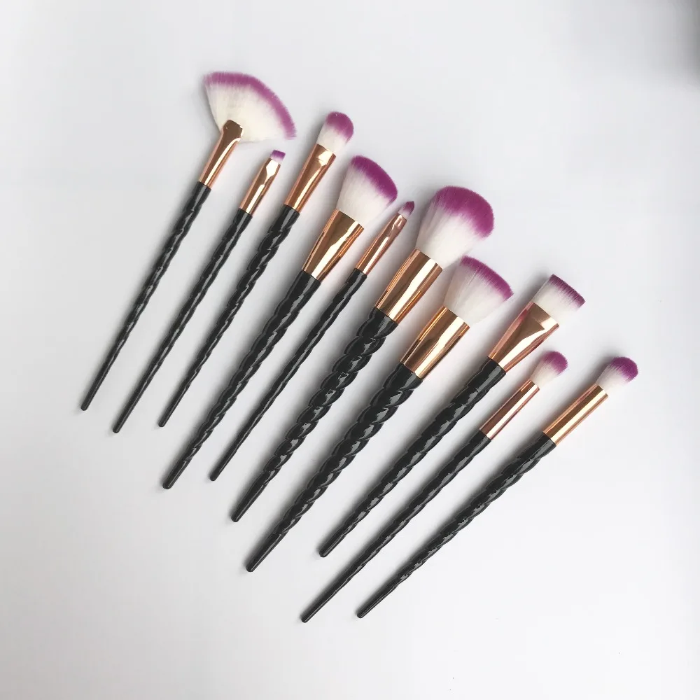 Набор кистей для макияжа розовое золото/черный единорог|cosmetic brush set|brush setmakeup brushes