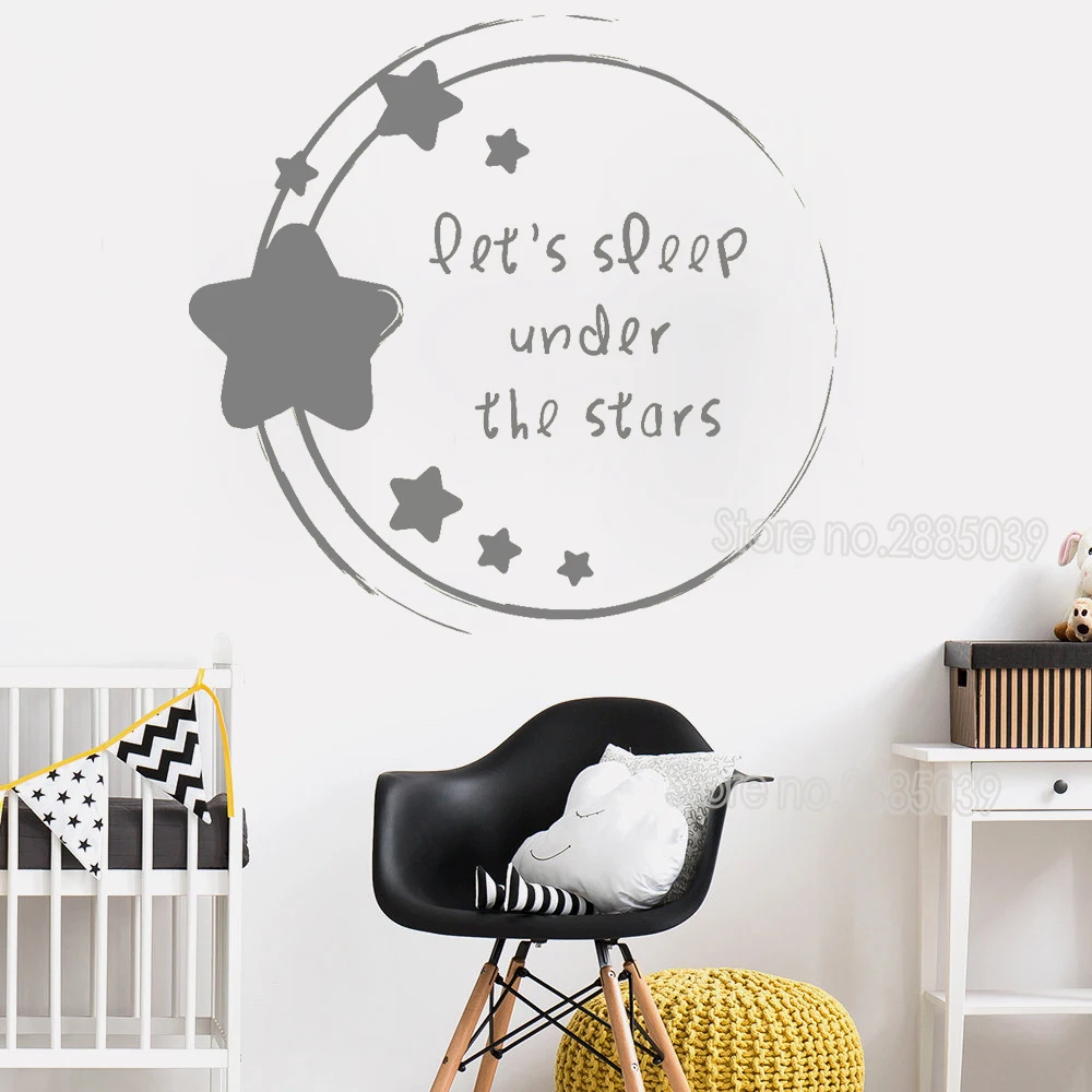 Family Kids Room Wall Stickers Quotes Let's Sleep Under The Stars