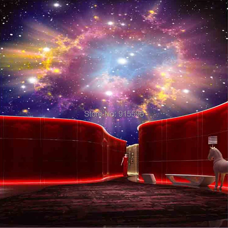 mural personalizado nebulizador de estrelas céu noturno pintura de parede teto smallpox papel de parede para quarto plano de fundo de tv galaxy papel de parede tema