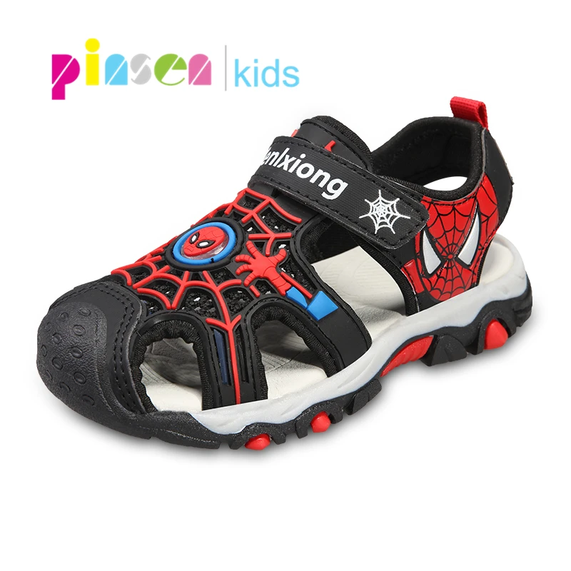 PINSEN 2019 New Summer Shoes Children Sandals Boys Breathable Spiderman Kids