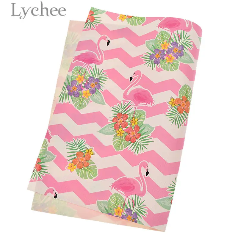 Lychee Life 29x21 см А4 Фламинго искусственная кожа ткань высокое качество шитье Синтетическая Кожа DIY материал для сумок одежды - Цвет: 6