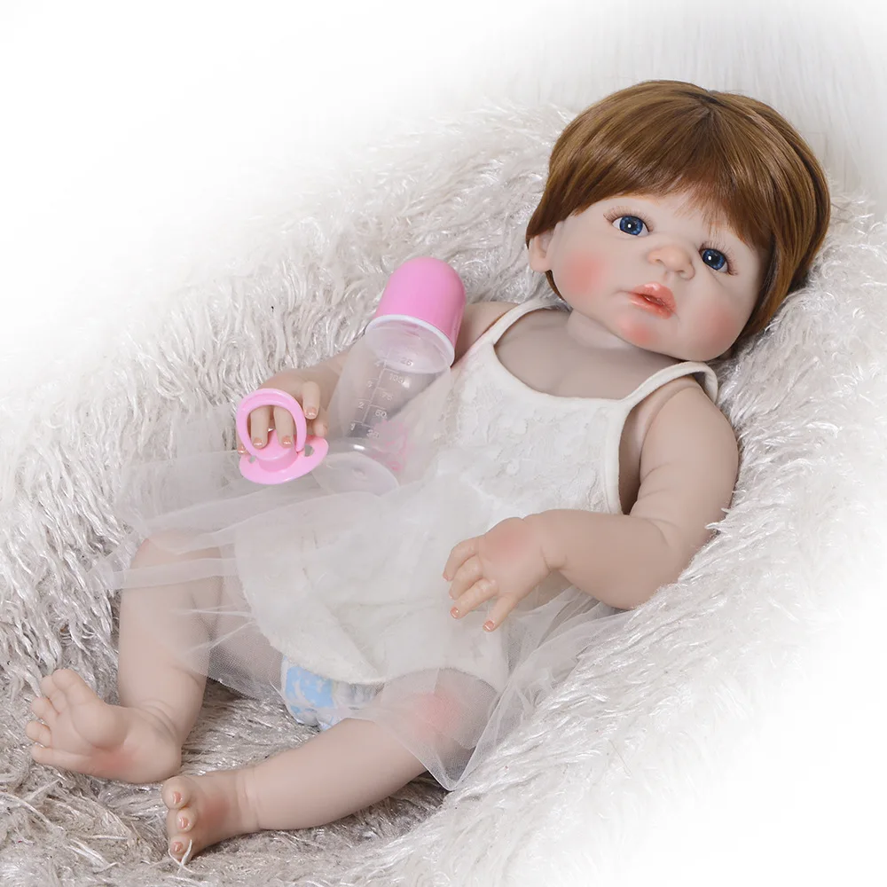 

23" 57 cm Full Vinyl Body Reborn Baby Doll Lifelike Baby Reborn toddler toys reborn Dolls for girl toys Xmas Gift Bath Toy