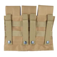 Hunting Airsoft Outdoor Molle Tactical Triple Mag Magazine Pouch Pistol Handgun Shooting Vest Tool Dump
