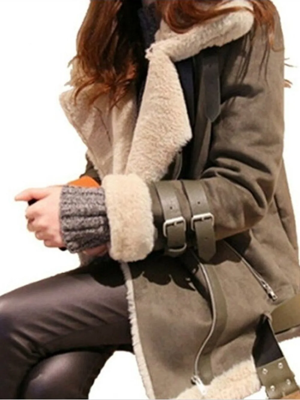 Women Winter Coats Wool Lining Leather Jackets Thick Warm Plus Size Coats Short 2018 New Women Coat Winter Wool Clothes CH816 (2)