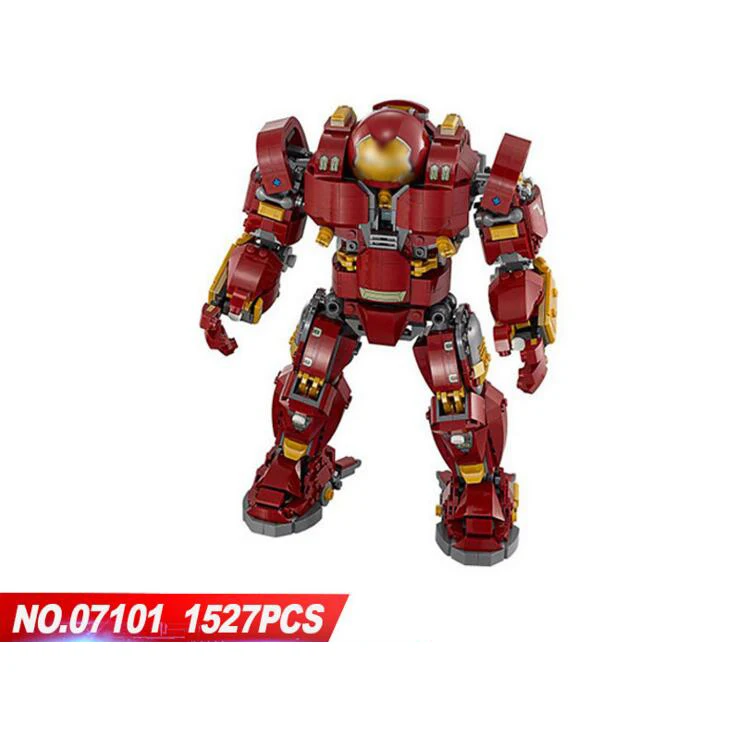 

07101 1527Pcs Super Genuine Hero Compatible with 76105 Iron Man Anti Hulk Mech Toy Building Bricks Blocks Model for boy
