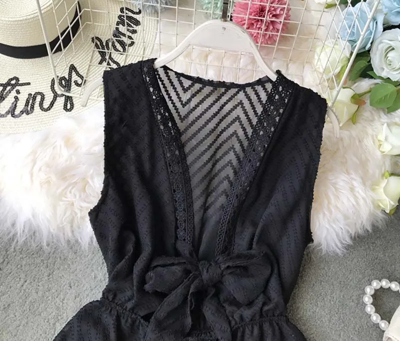 Summer Casual Romper Women Lace Up Playsuit Sleeveless V-Neck Bodysuit Holiday Overalls For Women Feminino Combinaison Femme Summer Casual Romper Women Lace Up Playsuit Sleeveless V-Neck Bodysuit Holiday Overalls For Women Feminino Combinaison Femme