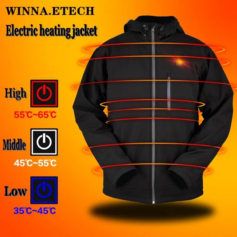 Electric heating coat Electrothermal jacket temperature adjustable USB
