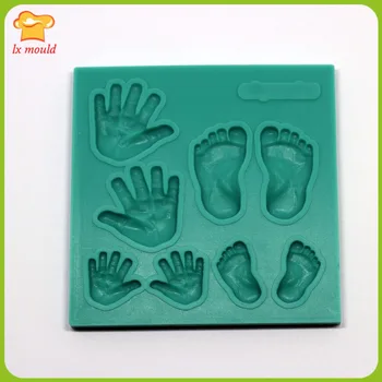

LXYY new mold Fondant cake mold Baby's feet handprints decorate cakes candydiy small cup cake decoration