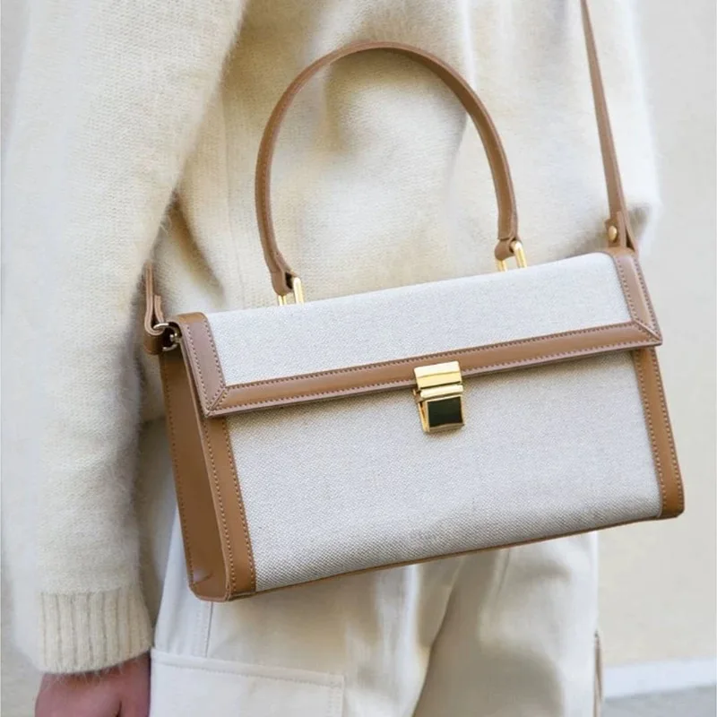 

2019 New Women Simple Fashion Flap Handbag Female Retro Canvas Large Capacity Patchwork Crossbody Bag Shoulder Messenger Bags