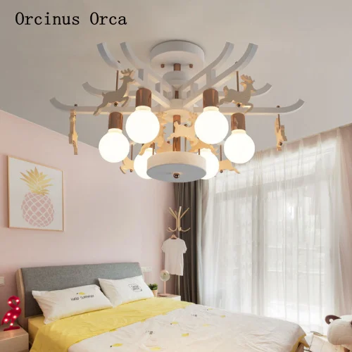 

New Creative Christmas LED ceiling lamp Boys Girls Bedrooms Children's Rooms, Cartoon Animals Elk ceiling lamp free shipping